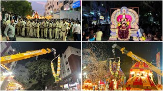 Grand Gaja mala with crane  Balkampet yellamma Ratha yatra 2024  Hyderabad Bonalu 2024 [upl. by Sluiter]