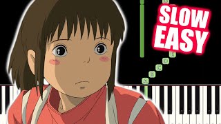 One Summers Day  Spirited Away  SLOW EASY Piano TutorialSynthesia by TAM [upl. by Rhonda873]