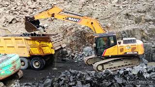 24 अप्रैल 2024 SANY excavator working and Tata prima LX 3530K loding treck video [upl. by Rizika]