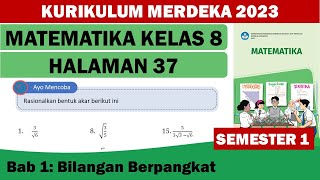 MATEMATIKA KELAS 8 HALAMAN 37 KURIKULUM MERDEKA 2022  AYO MENCOBA [upl. by Solhcin]