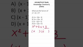 ASVABPiCAT Math Knowledge Practice Test Question Factoring acetheasvab with grammarhero afqt [upl. by Sirromad30]