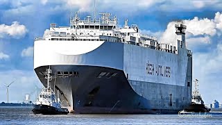 Anlauf Autotransporter RCC AMERICA RoRo car carrier pilot  tugs inbound Emden C6TD4 IMO 9277802 [upl. by Kieryt300]