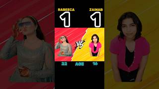 Rabeeca khan 🆚 Zainab faisal 😍💯shorts [upl. by Elyn]