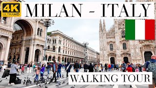 MILAN  ITALY  4K  WALKING TOUR [upl. by Annaillil]