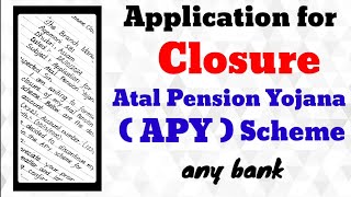 Application For Closure of Atal Pension Yojana Scheme  APY closing application [upl. by Schear191]