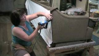 Upholstery How To Upholster The Outside Back On A Sofa [upl. by Htebyram]