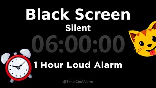 Black Screen 🖥 6 Hour Timer Silent  1 Hour Loud Alarm 🖥 Sleep and Relaxation [upl. by Keeley65]