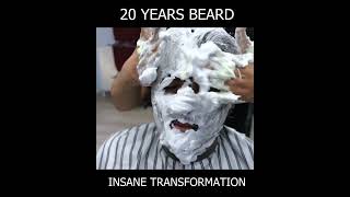 20 YEARS BEARD Homeless man Amazing Transformation [upl. by Mowbray]