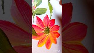 How to paint easy acrylic flower painting  flower painting tutorial shorts [upl. by Alihet954]