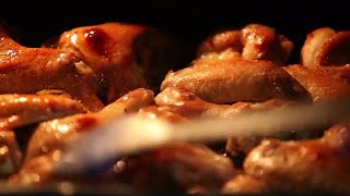 Chicken Wings In Oven Stock Video [upl. by Annaoy]