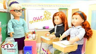 Our Generation Dolls School Collection 18 inch OG Twin Dolls School Playsets Unboxing amp Play [upl. by Woodie]