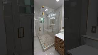 Frameless Shower Door✨ showerdoor showerdesign framelessglass bathroomdesign bathroomdecor [upl. by Marrin]