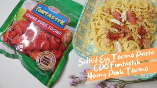 Salted Egg Tocino Pasta  CDO Funtastyk Young Pork Tocino [upl. by Nanon]