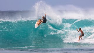 FOLLOW CAM SURFING IN HAWAIIS BARRELING WAVES  Rivan Rock Luke Tema Nalu Deodato Cruz Dinofa [upl. by Simons]