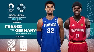 France vs Germany Live score I SEMIFINALS Mens Olympic Basketball Tournament Paris 2024 [upl. by Eirual]