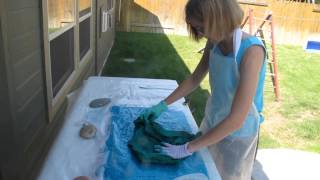 Dyeing Fabric  Flat dyeing in layers [upl. by Danny]