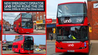 NEW EARLY CHANGE  UNŌ Now Runs Route 298 Scanias E40Ds E40Hs amp MMCs TfL London Bus Changes [upl. by Niamart606]