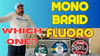 Fishing Line Types Mono vs Braid vs Fluorocarbon vs Monofilament vs Copolymer [upl. by Helbona]