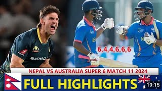 Nepal vs Australia Full Highlight Hong kong Sixes 2024 ll NEP VS AUS [upl. by Nosretep425]