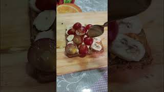 Peanut butter bread with fruits  Simple and healthy cooking Day 1 food breakfast healthyfood [upl. by Dyanna677]