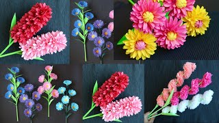 4 Types of Paper Flowers  How To Make Paper Flowers  Paper Craft [upl. by Tolecnal]