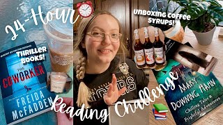 24HOUR READING CHALLENGE Thriller amp Mystery Books  Unboxing Coffee Syrups 📚💤 [upl. by Atilol]