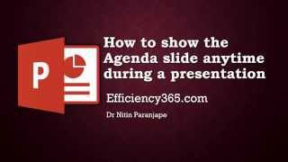 Powerpoint Magic Trick How to Create and Show Agenda Slide From Any Slide During a Presentation [upl. by Lrigybab]