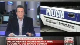 C5N  POLICIALES ROBARON UN BANCO EN PILAR PARTE 1 [upl. by Suirauqed]