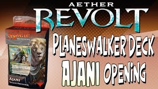 MTG  Aether Revolt  Planeswalker Deck Ajani Opening Flavor Win [upl. by Auqinimod672]