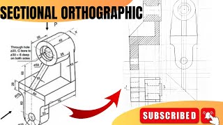 Sectional orthographic engineering drawing basics [upl. by Noelani]