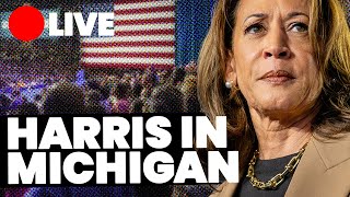 🔴LIVE Kamala Harris rallies supporters at HighEnergy Birmingham Michigan [upl. by Elyse251]