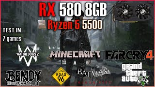 RX 580 8gb  Ryzen 5 5500  Test in 7 Games in mid 2023 [upl. by Anitnahs42]