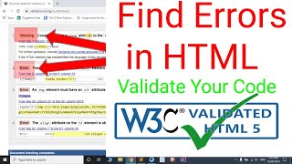 How to find and fix error in HTMLhow to validate HTML code to HTML5 with w3c validator [upl. by Wells719]