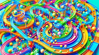 Marble Run world marbles educational toy combination race Which color is the fastest Race ASMR [upl. by Nyrat]