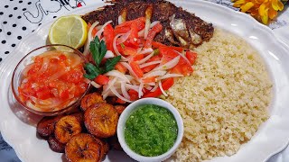 Attieke Poisson Frit Alloco Piment Jus de tomate Cuisine Ivoirienne [upl. by Gothard]