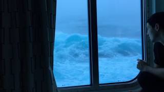 Anthem Of The Seas Vs Huge Waves And 120 MPH Winds Viewed From My Room On The Third Deck NO MUSIC [upl. by Accalia]