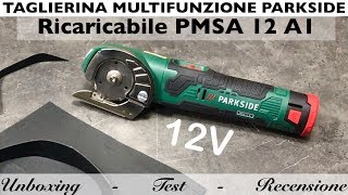 Taglierina multifunzione ricaricabile lidl Parkside PMSA 12 a1 batteria 12V Come al GUS 12V300 [upl. by Cirilo532]