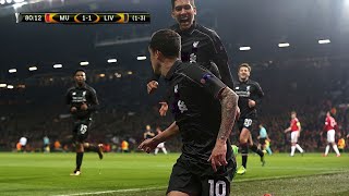 Philippe Coutinho vs Man United UEL Away ● HD 1080p [upl. by Marrissa]