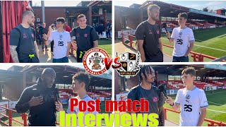 Accrington Stanley vs Port Vale post match interviews  Ripley Paton Stockley Moore amp Hackford [upl. by Ahtelra966]