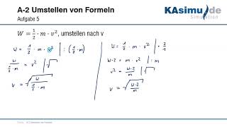 A 2 Umstellen von Formeln [upl. by Zurn]