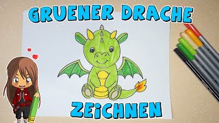 Grüner Drache einfach malen für Kinder  ab 8 Jahren  Malen mit Evi  deutsch [upl. by Nnahtebazile836]