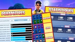 FORTNITE  MES PARAMÈTRES MON CASIER MES STATS [upl. by Alemat413]