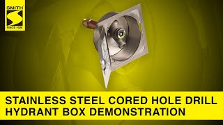 Stainless Steel Cored Hole Drill Hydrant Box Demonstration from Jay R Smith Mfg Co [upl. by Clabo]