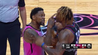 Udonis Haslem got tossed for trying to fight Dwight Howard 💀 76ers vs Heat [upl. by Oni]