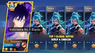 GLOBAL SUYOU NO1 WORLD BUILD amp EMBLEM 2024 AUTO GET WINSTREAK RANKED  MOBILE LEGENDS [upl. by Eahsram216]