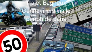 Trajet Bagneux Gennevillers via le périph parisien en voiture [upl. by Atinreb]