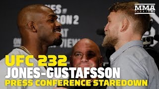 UFC 232 Jon Jones vs Alexander Gustafsson 2 Presser Staredown  MMA Fighting [upl. by Guillema164]