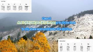 Starwood in Aspen Capo 2 by John Denver play along with scrolling guitar chords and lyrics [upl. by Afrikah]