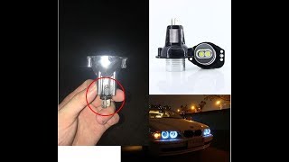 Upgrade BMW E90 E91 3 Series halo ring headlight Angel Eyes light white bulb installation Error free [upl. by Esilanna]