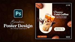 Coffee Social Media Post Design in Adobe Photoshop Tutorial  Grey Dot GFX [upl. by Ynohtnaed]